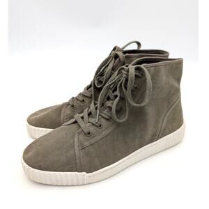 Vince Wolfe High Top Lace-Up Sneakers Shoes Women's Olive Green Size US8M EU38